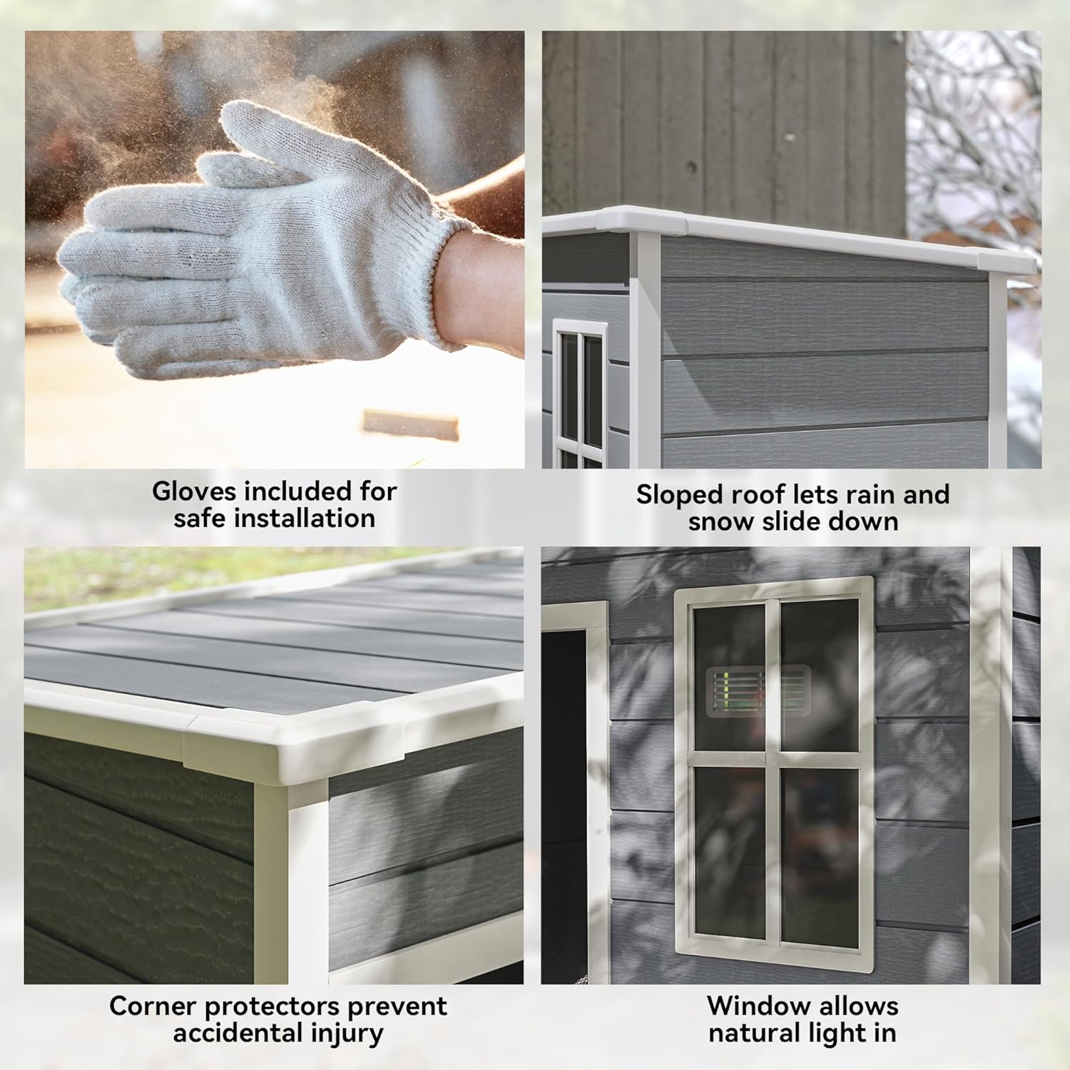 Outsunny - Abri de Jardin 1,14 m² - Porte verrouillable, aération et fenêtre - 151Lx92lx193H cm - Plastique, Gris - YJD1