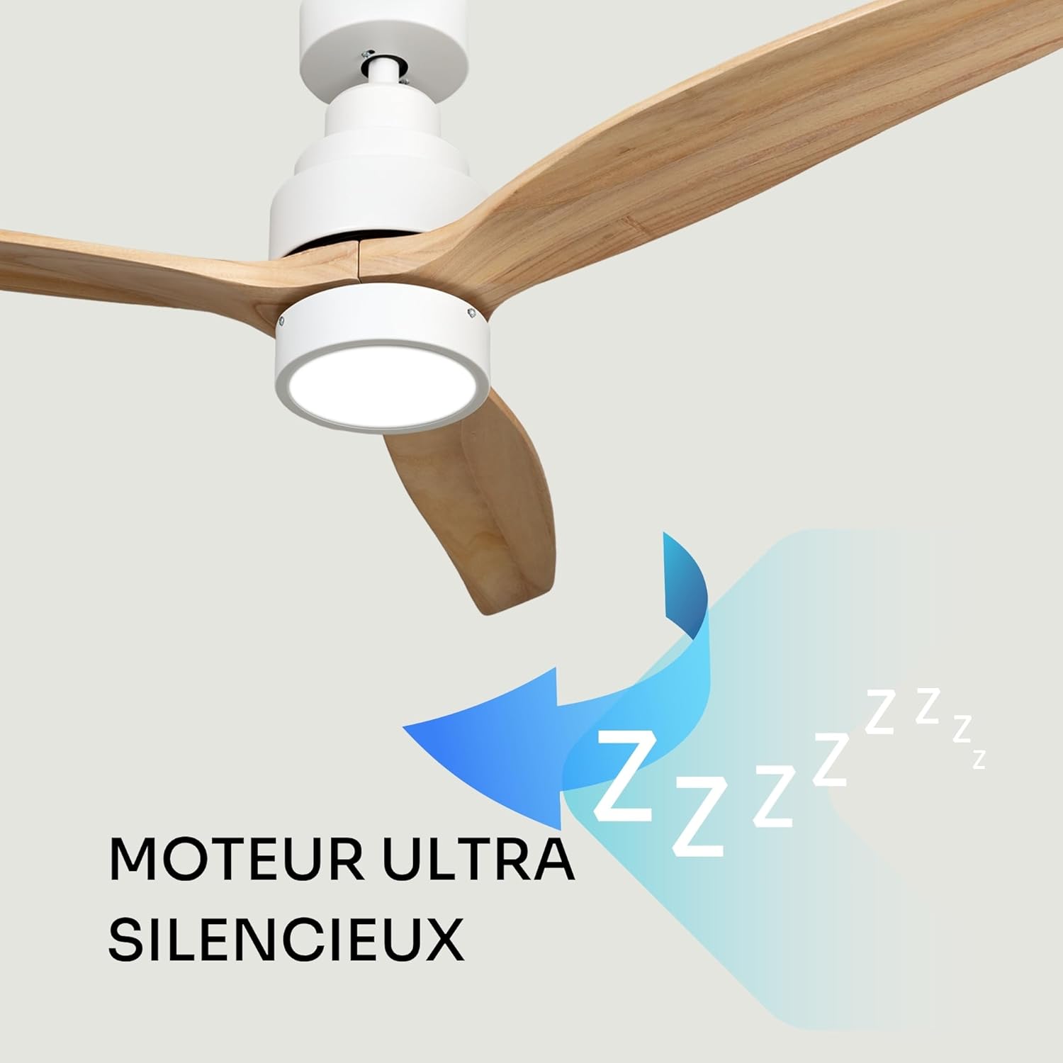 Mellerware - Brizy! Bright - 132cm - 45W, télécommande, LED, 6 vitesses