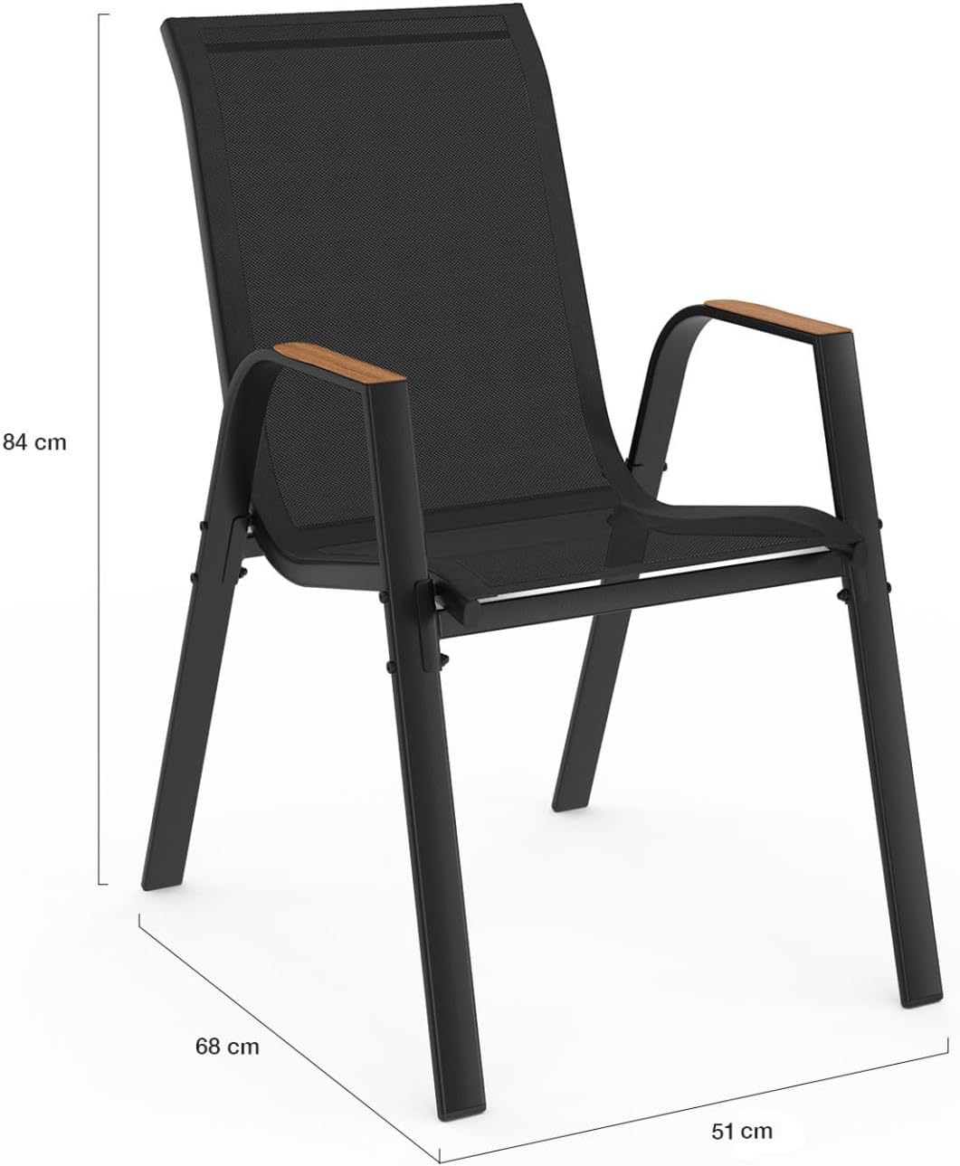 IDMarket - Salon de jardin NOUMEA - 150 cm - plateau verre/bois, 6 chaises