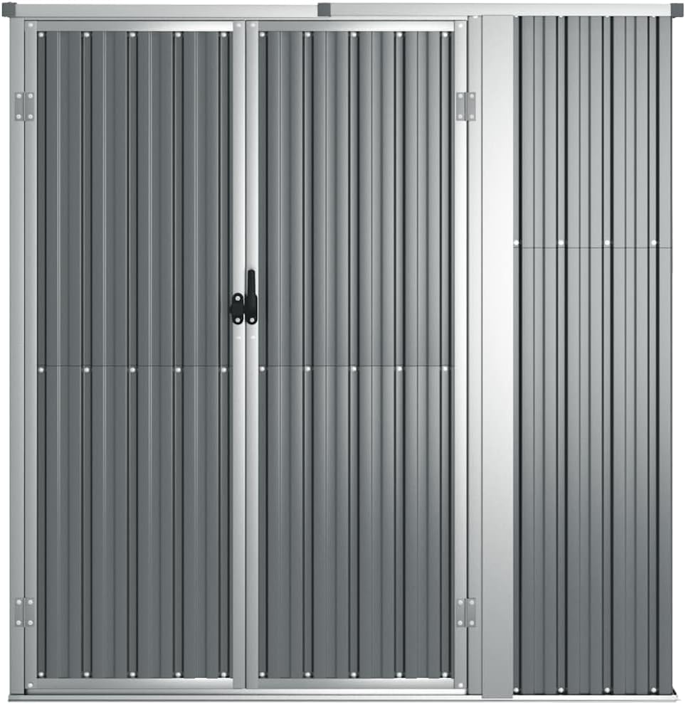 vidaXL Abri à Outils de Jardin Remise de Stockage Organisateur d'Outils Cabane de Rangement Extérieur Gris 161x89x161 cm Acier Galvanisé