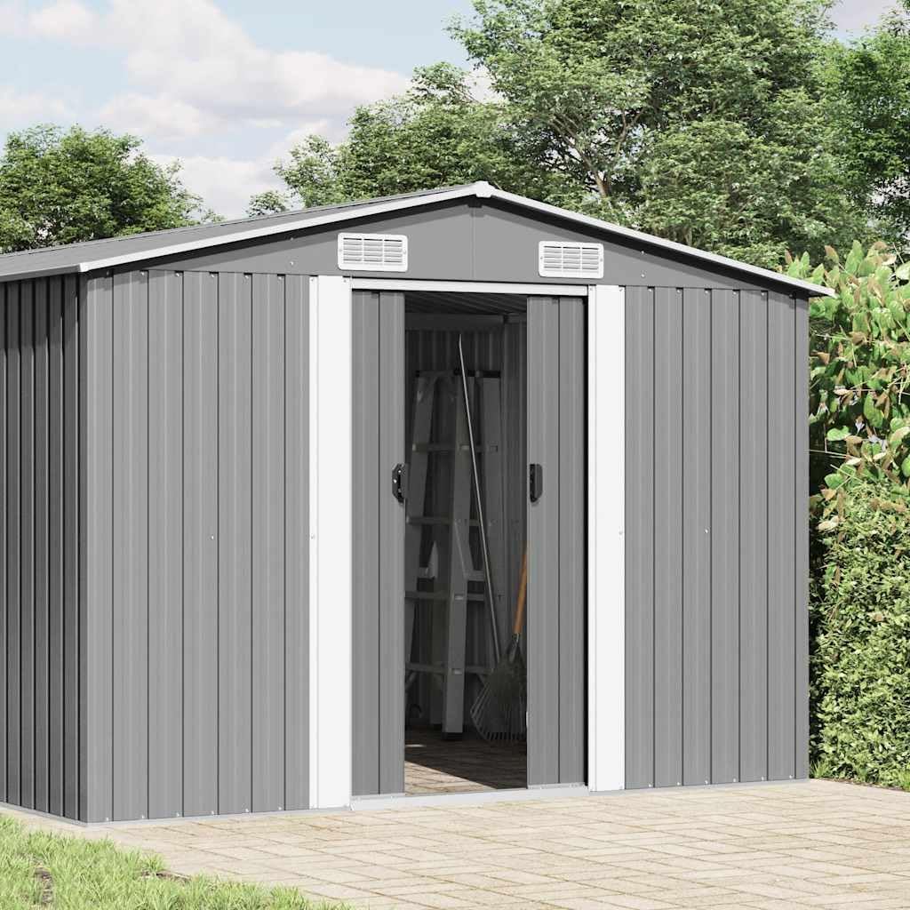 vidaXL Abri de Jardin 257x489x181 cm Métal Gris Terrasse Patio Cabane à Outils