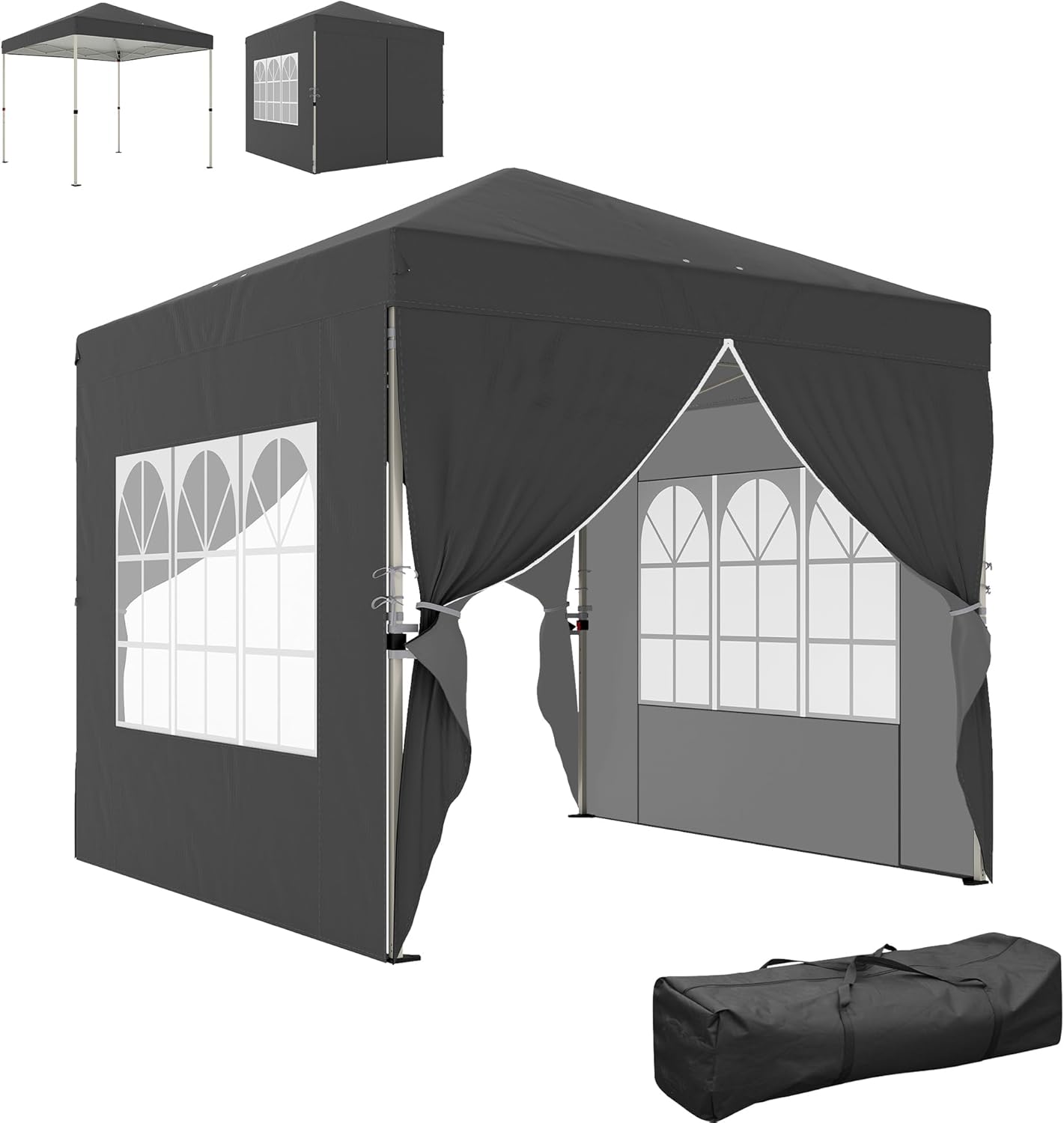 Outsunny - tonnelle pop-up Series - 2,5x2,5m - protection UV50+, 4 parois, sac transport, hauteur réglable