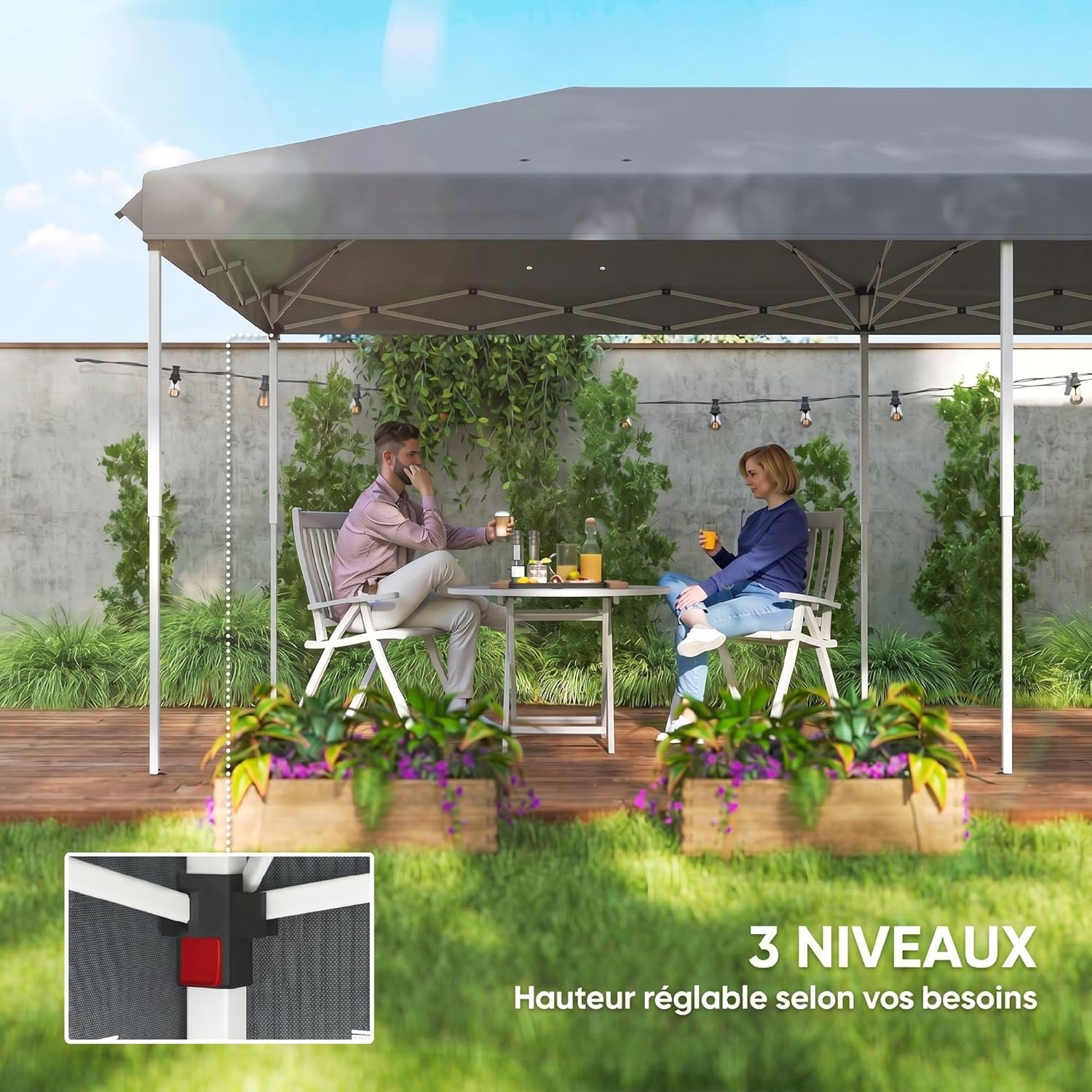 Outsunny - Barnum pliant Pop-up - 6x3 m - anti-UV, moustiquaires, sac