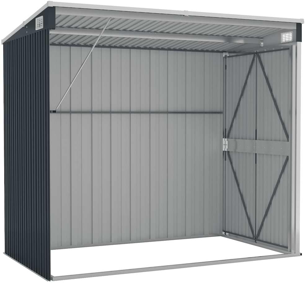 Solivagant Abri de Jardin Mural Anthracite 118x194x178 cm Acier,(31.54 KG)