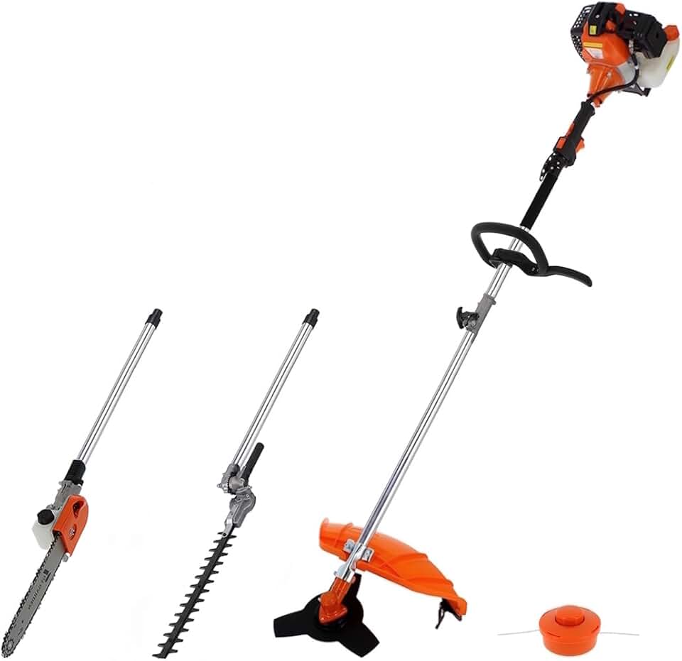 GT Garden - outil multifonction thermique 4 en 1 - 52cc - tronçonneuse, débroussailleuse, taille-haies