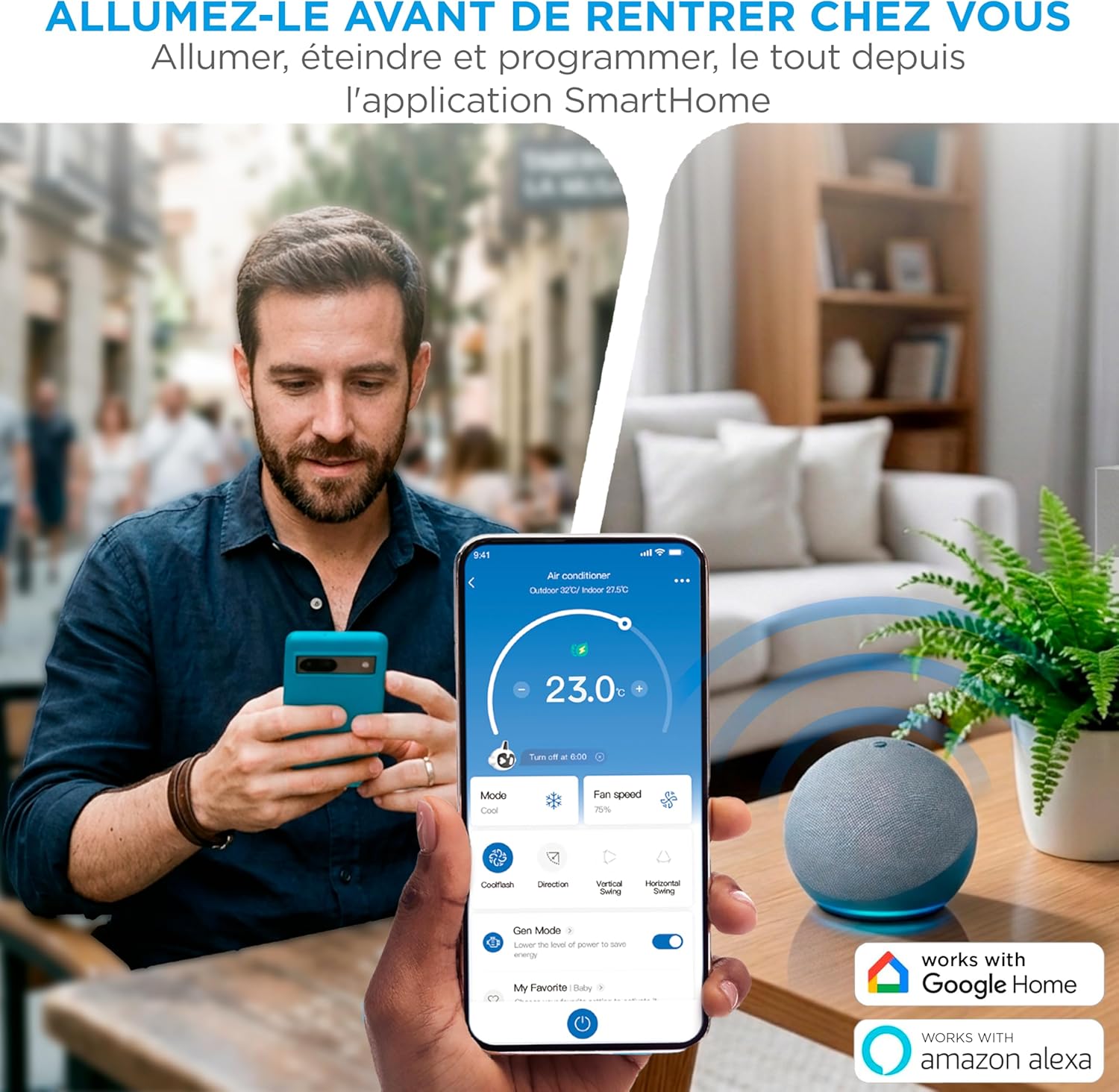 Midea - Climatiseur mobile 4 en 1 silencieux, 12000 BTU, contrôle app, compact - MPP1-12CRN1