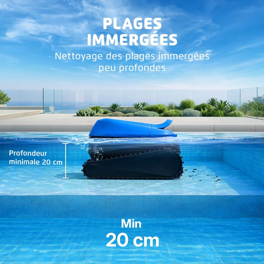 Dolphin - Nautilus EON - piscines jusqu’à 15 m - robot piscine sans fil, fond/parois/ligne d’eau, filtration fine, app, 