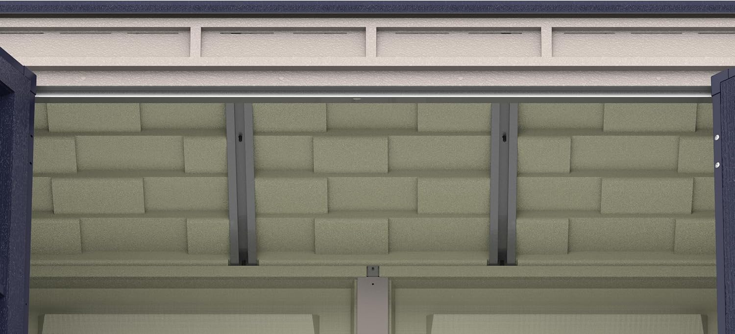 Duramax - YardMate Pent Roof PLUS - 5x3 - abri de jardin plastique, plancher inclus, toit métal, ignifuge, sans entretie