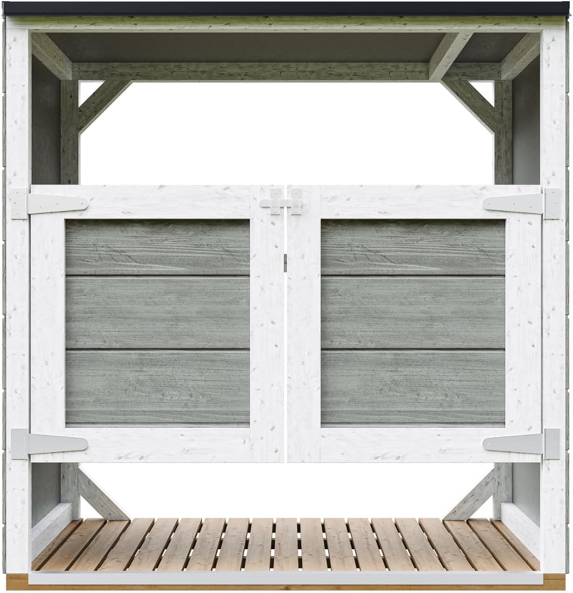 Abri de Jardin pour poubelles, Cache Poubelle extérieur 2x240L – Coffre de Rangement Exterieur, Armoire de Jardin, cabane de Jardin Exterieur – Timbela M980A-TUNDRA Grey