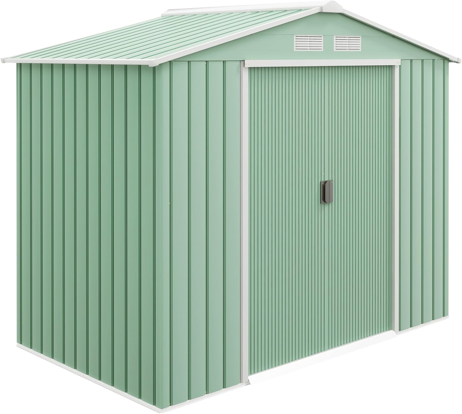 Outsunny - abri de jardin métal 2,77m², porte coulissante, aération, 213x130x185cm
