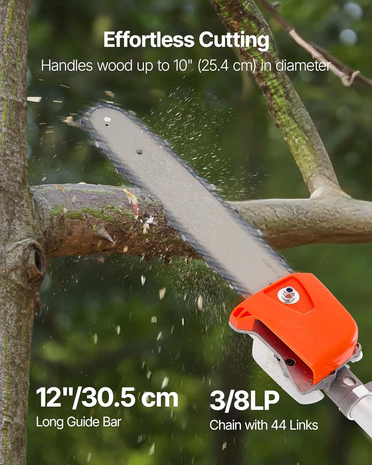VEVOR - élagueuse thermique 25cc - perche extensible 2,12-3,62m, guide 30,5cm, réservoir 650ml