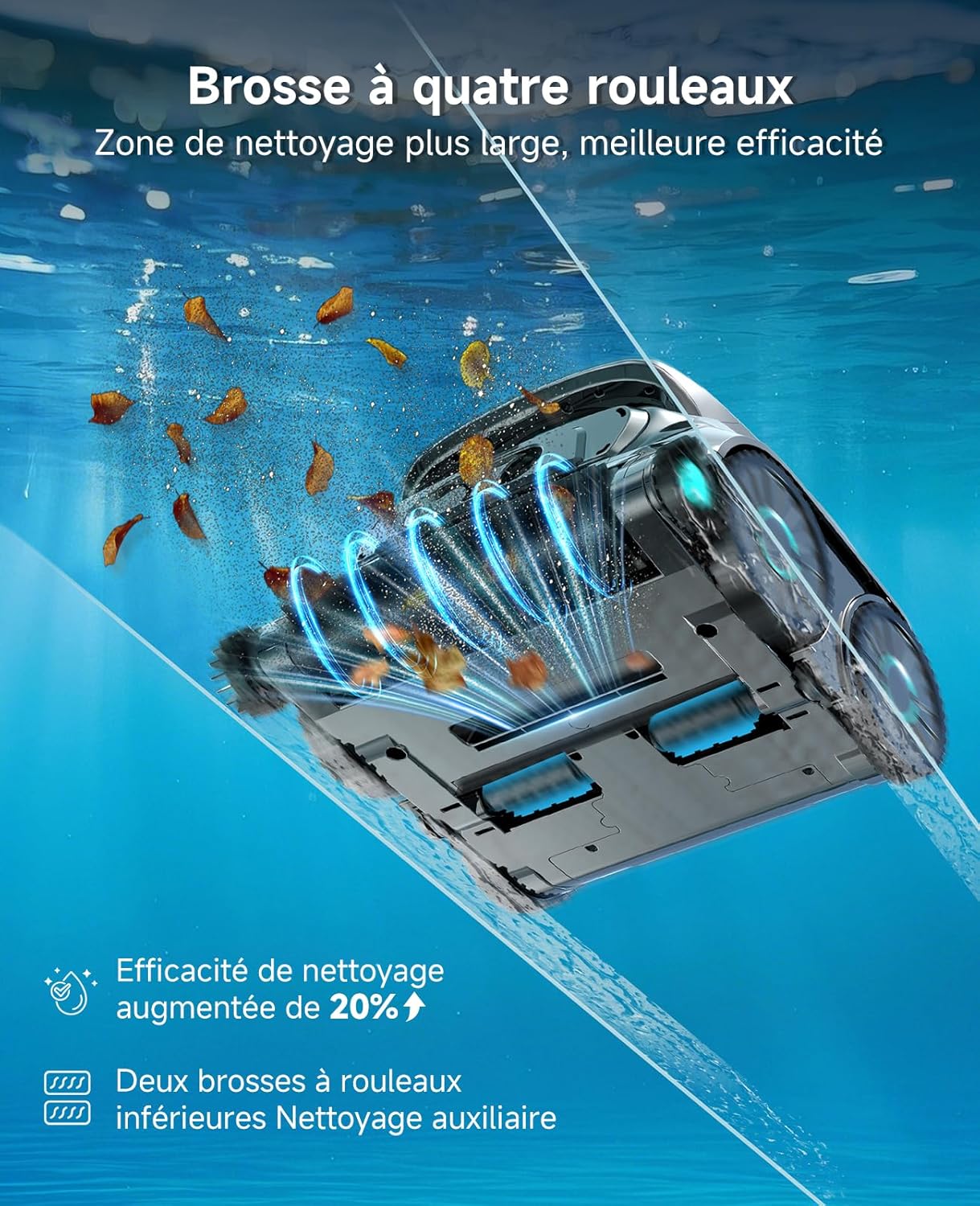 WYBOT - Robot piscine OS600 - nettoyage parois, 120 min, sans fil, OS600