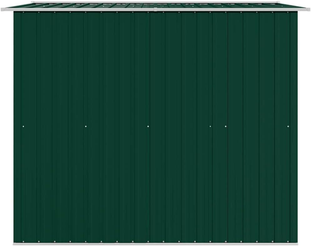 Abri de jardin métal vert - 257x205x178 cm - grande capacité de stockage