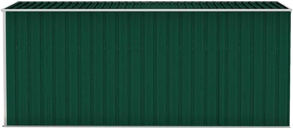 vidaXL Abri de Jardin Mural Abri de Rangement d'Outils Rangement d'Equipement de Jardin Extérieur Vert 118x382x178 cm Acier Galvanisé