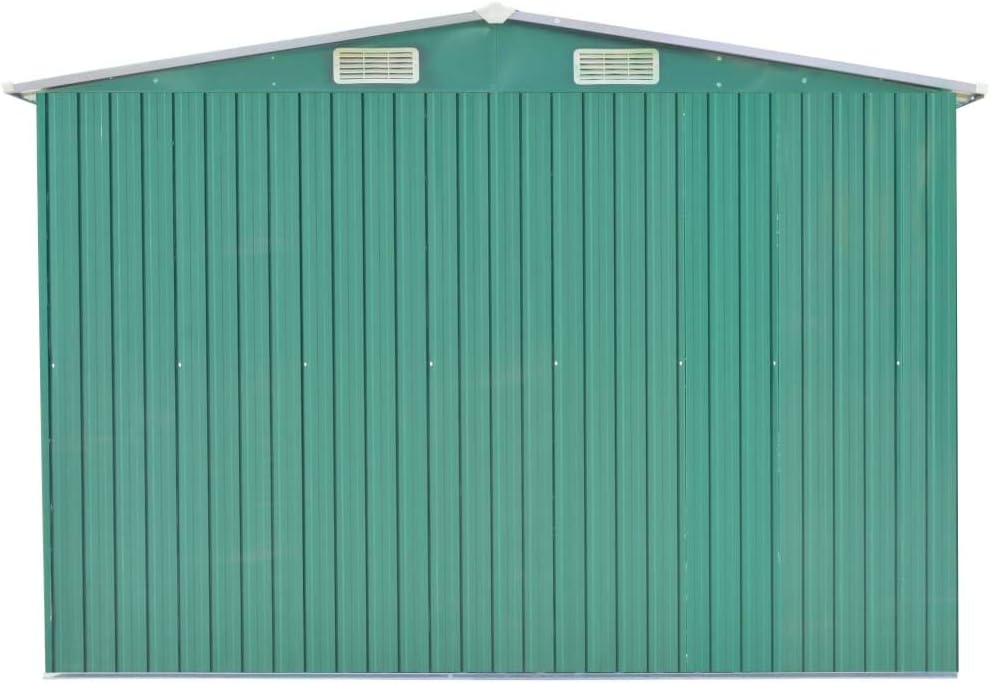 ShGaxin Abri de jardin extérieur en métal vert 257 x 392 x 181 cm