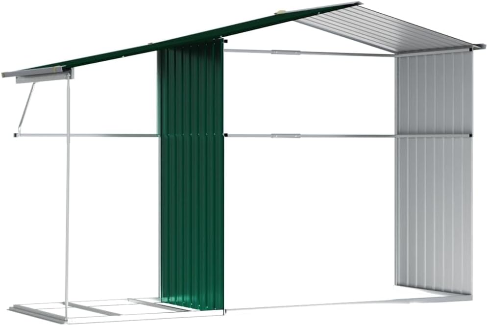 ADWOA Abri de Jardin Vert 277x192,5x179 cm Acier galvanisé,Abris De Jardin,Abri De Stockage pour Jardin,Abri D'Outils De Jardin