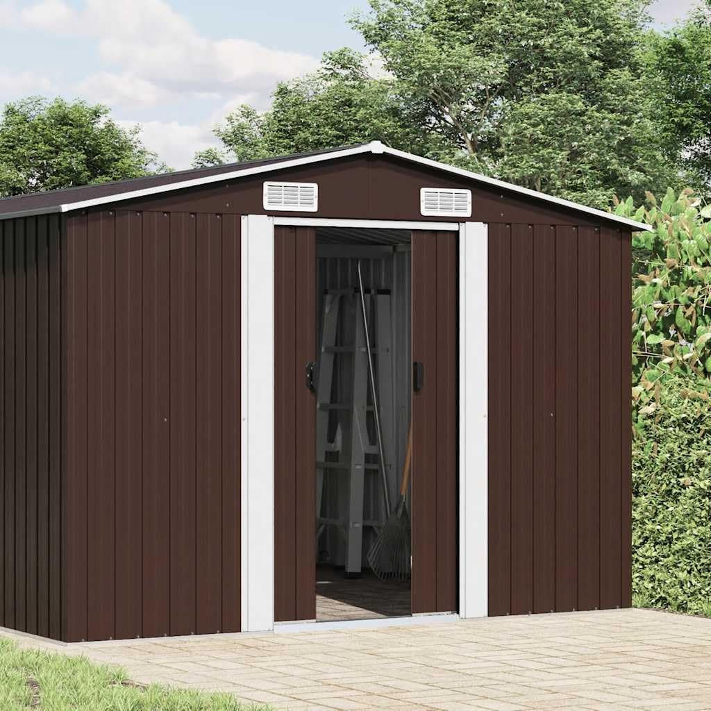 vidaXL Abri de Jardin Métal Marron Rangement Cabane à Outils Terrasse Patio