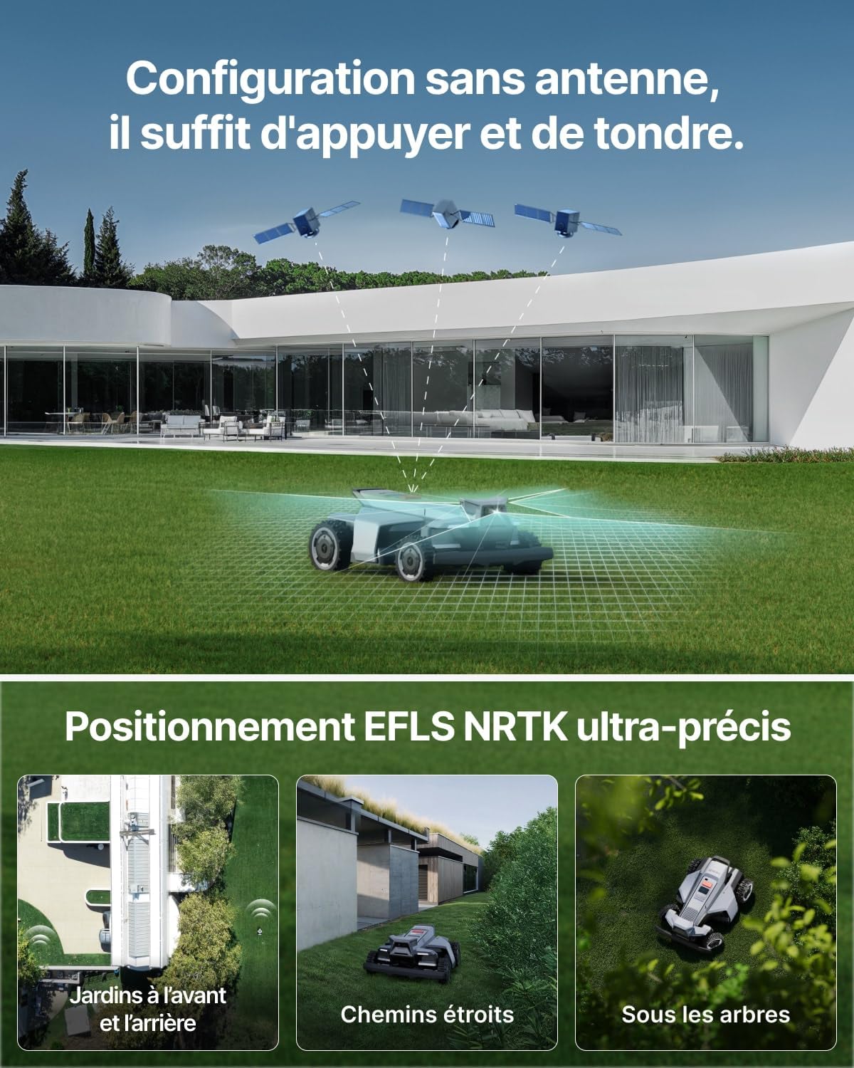 Segway - Navimow X420 - robot tondeuse 4x4, pente 84%, 2000 m², X420
