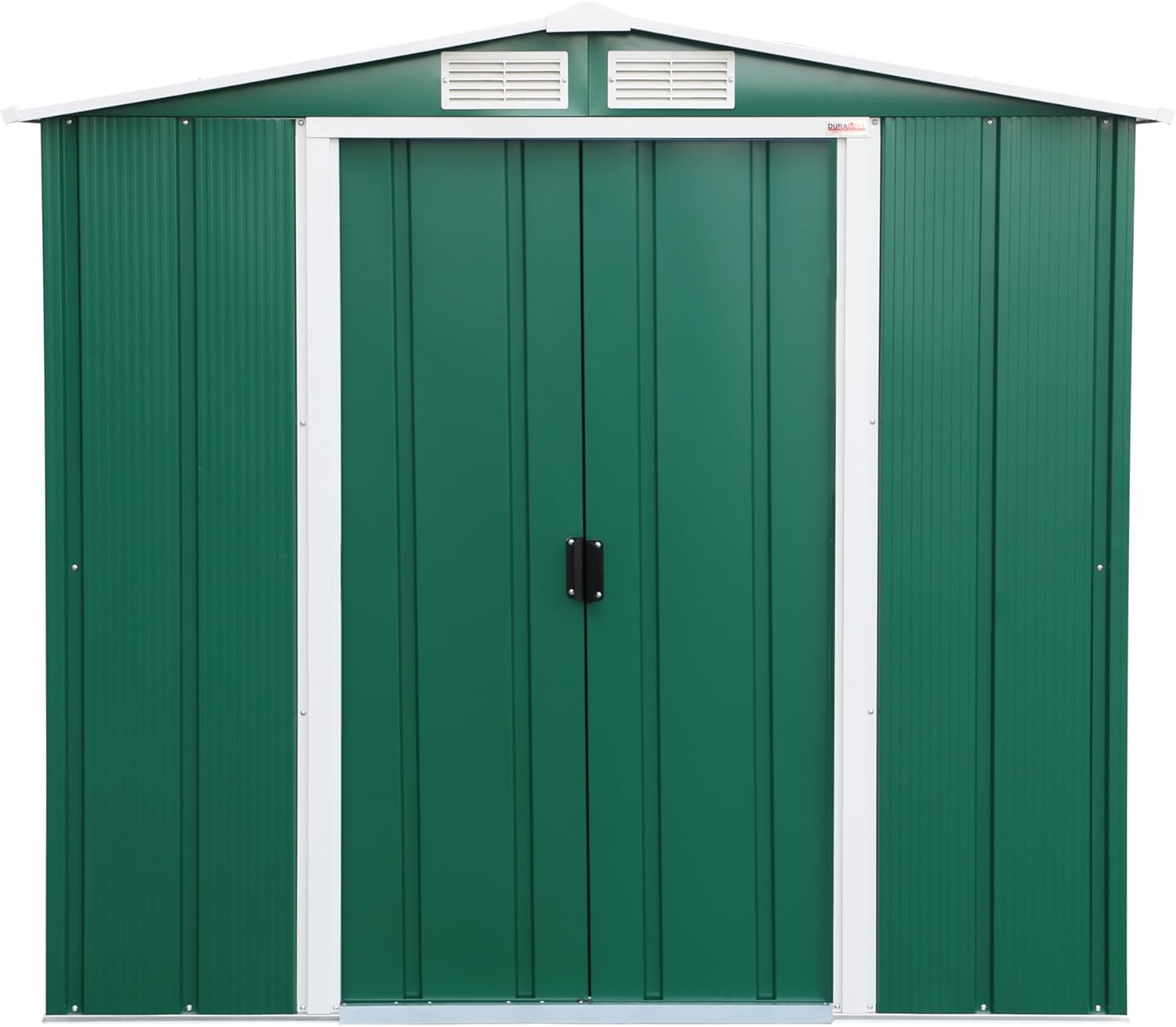 Duramax ECO 6 x 6 (3.33 m²) Abri de Jardin en Métal Galvanisé à Chaud, Abri de Stockage d'Outils, Structure de Toit Renforcée, Abri en Métal Sans Entretien, Vert