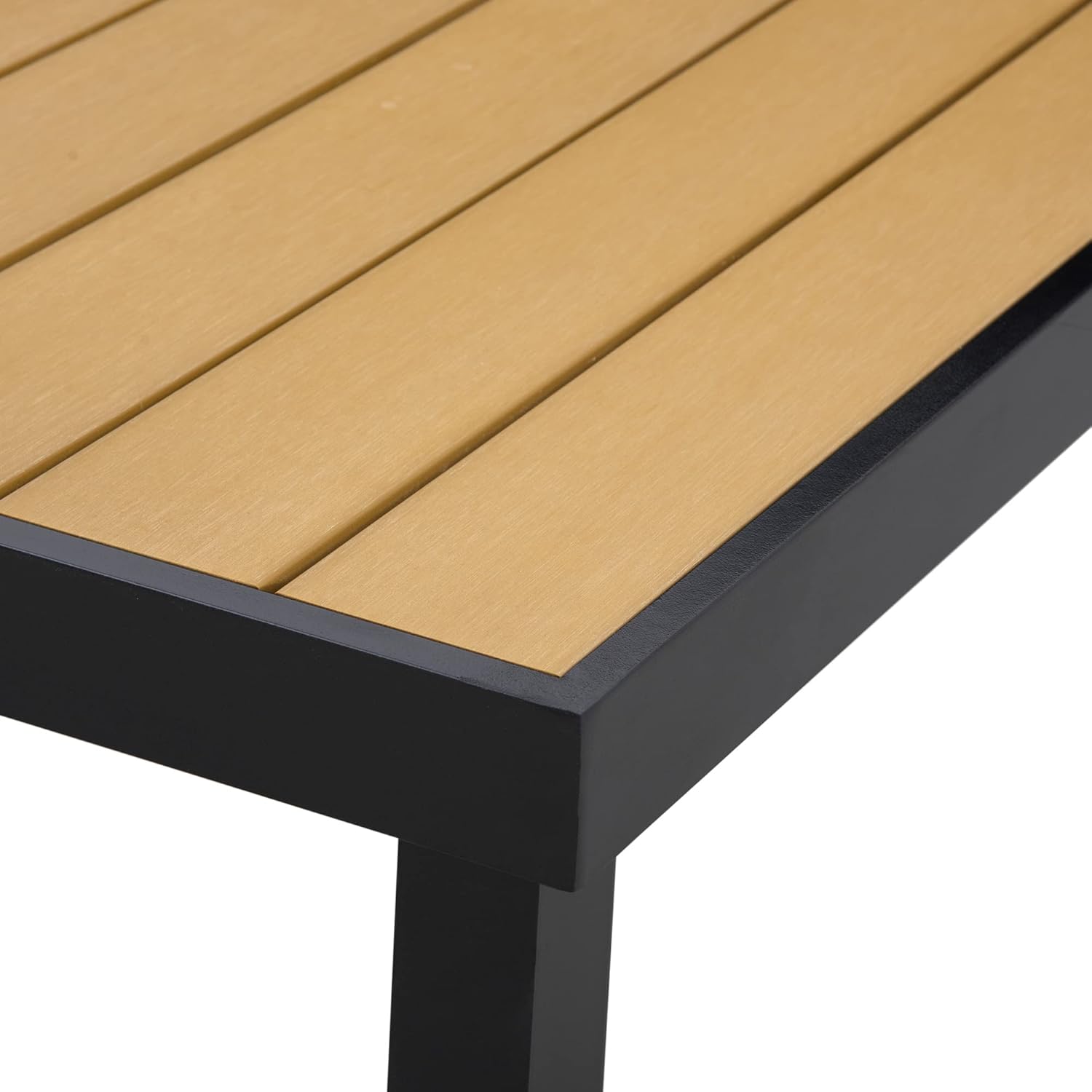 Outsunny – Table de jardin pour 8, 190x90x74 cm, aluminium, bois naturel