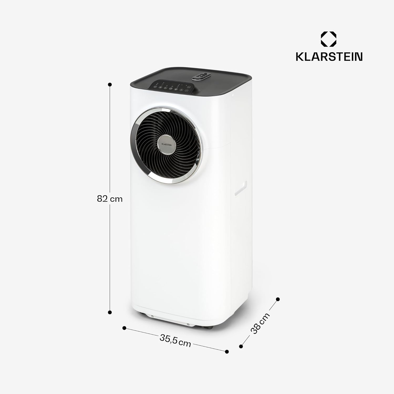 Klarstein Kraftwerk Smart 10K Climatiseur Mobile - 10,000 BTU, 29-49 m², Silencieux 50 dB, App & Alexa, Déshumidificateur 23 l/h, Ventilateur 440 m³/h, Télécommande, Kit Fenêtre Inclus, Blanc