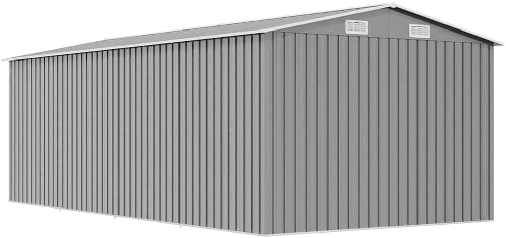 vidaXL Abri de Jardin 257x489x181 cm Métal Gris Terrasse Patio Cabane à Outils