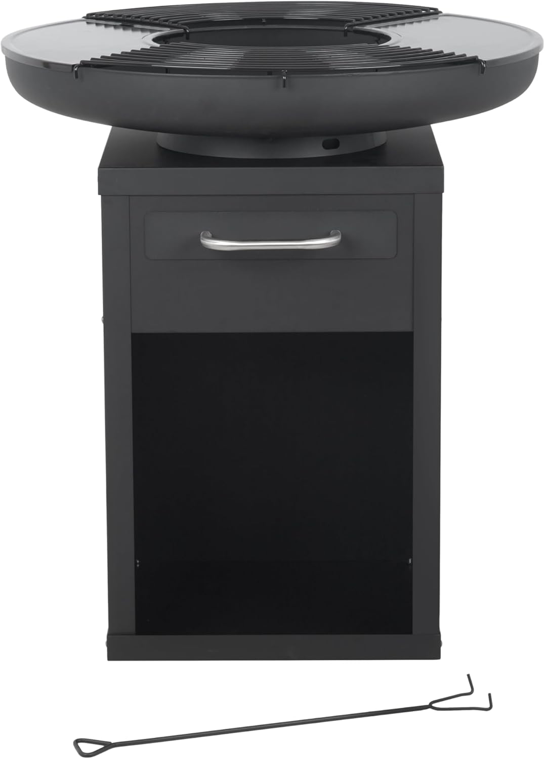 BIGHORN - Grand Brasero Plancha - Ø80x92 cm - Fer 42kg, plaques et grilles amovibles