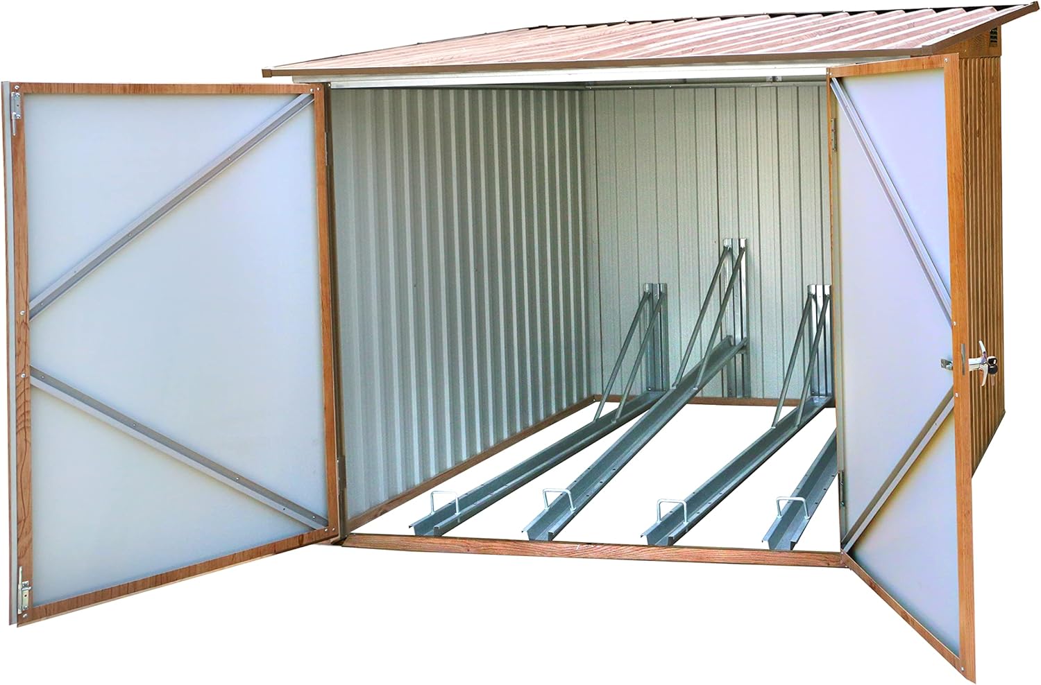 Duramax - Abri à vélos 4 vélos - 203x202x140 cm - métal, portes verrouillables