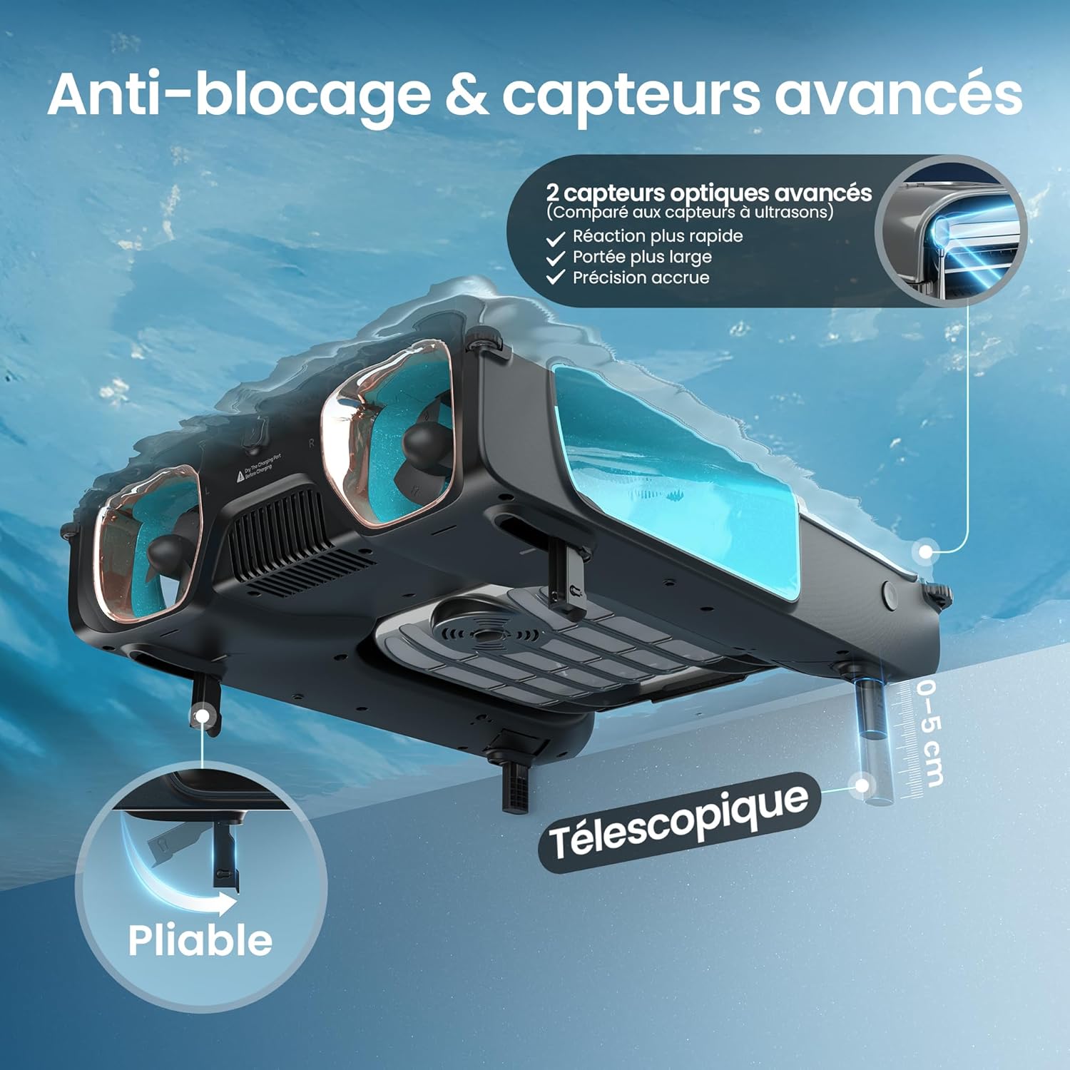AIPER - EcoSurfer S2 - robot piscine solaire sans fil, 150 µm, appli