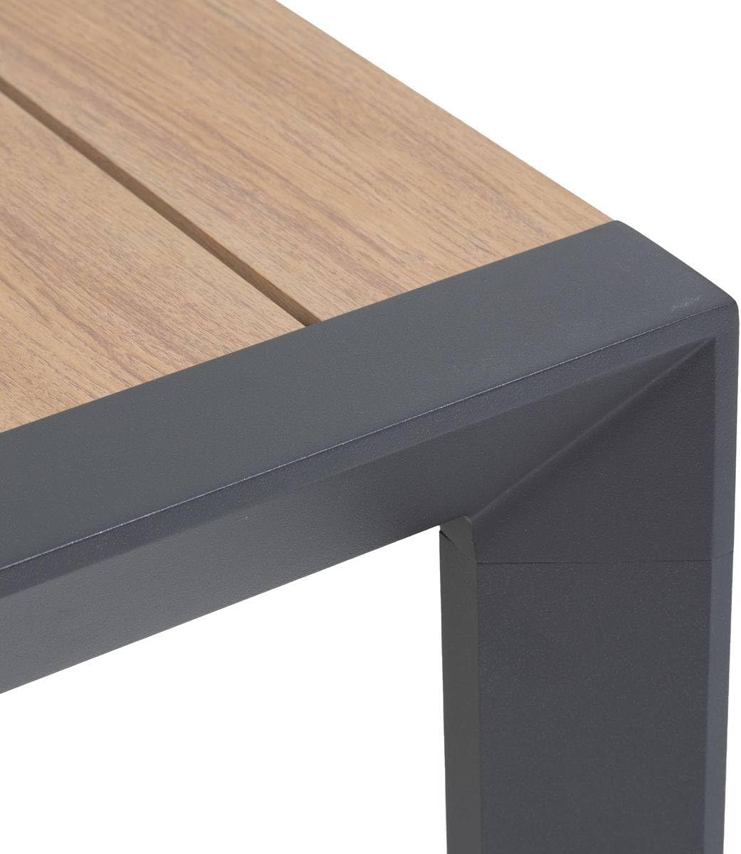 Hespéride - Table évasion 4 places - aluminium effet bois - Honey/Graphite
