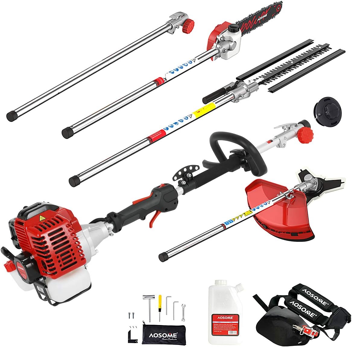 AOSOME - débroussailleuse multifonction 52cm³ 2.2kW, 5 en 1, moteur 3CV