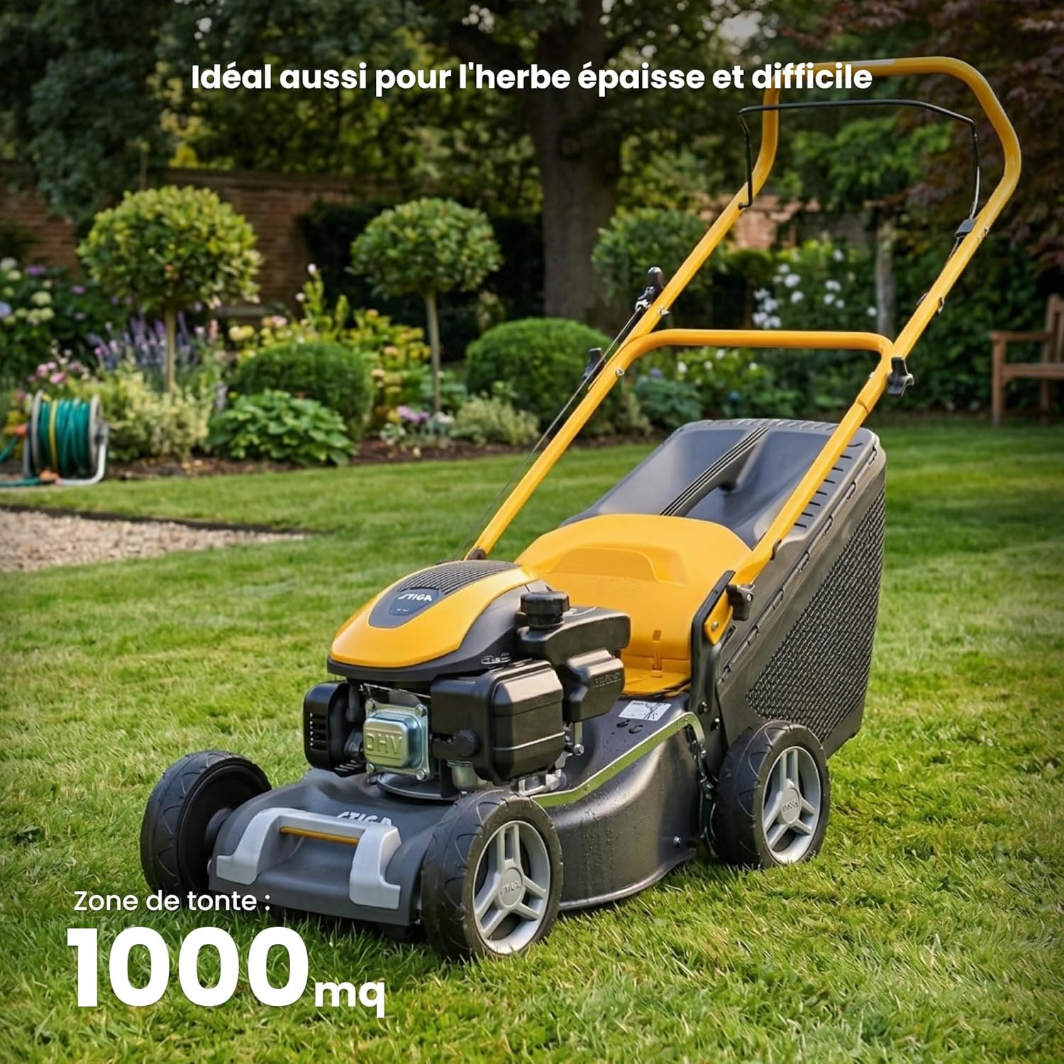 STIGA - Collector 43 - 41 cm, 123 cm3, 60L, réglage centralisé 6 positions