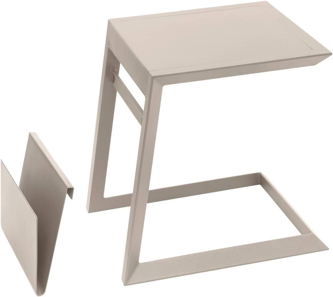 Hespéride - Allure table de jardin carrée 55x45x55cm aluminium argile