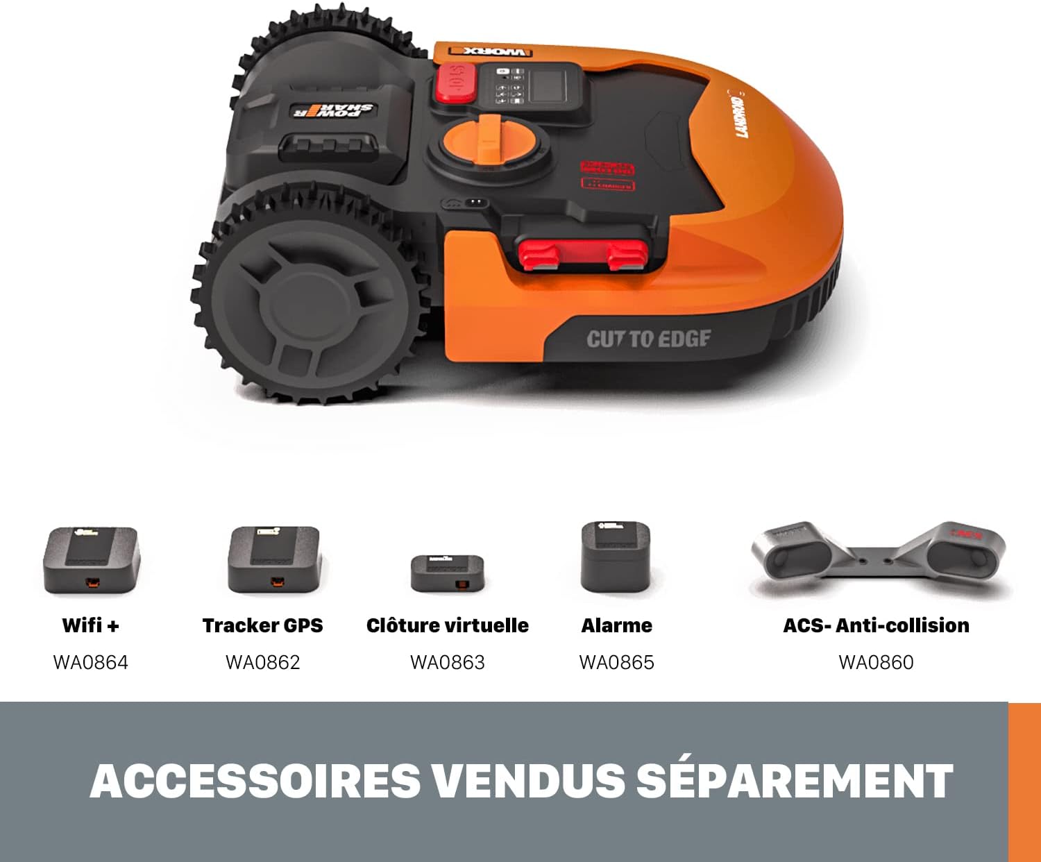 WORX - Landroid 1500 m² - Robot tondeuse connecté, autonome, application - WR153E