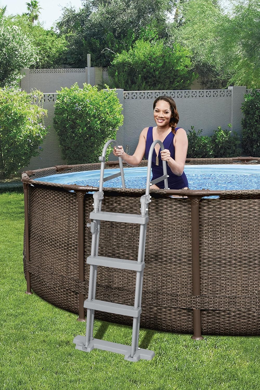 Bestway - Steel Pro (Kit Piscine Hors Sol) - 366x366x100 cm - Marron