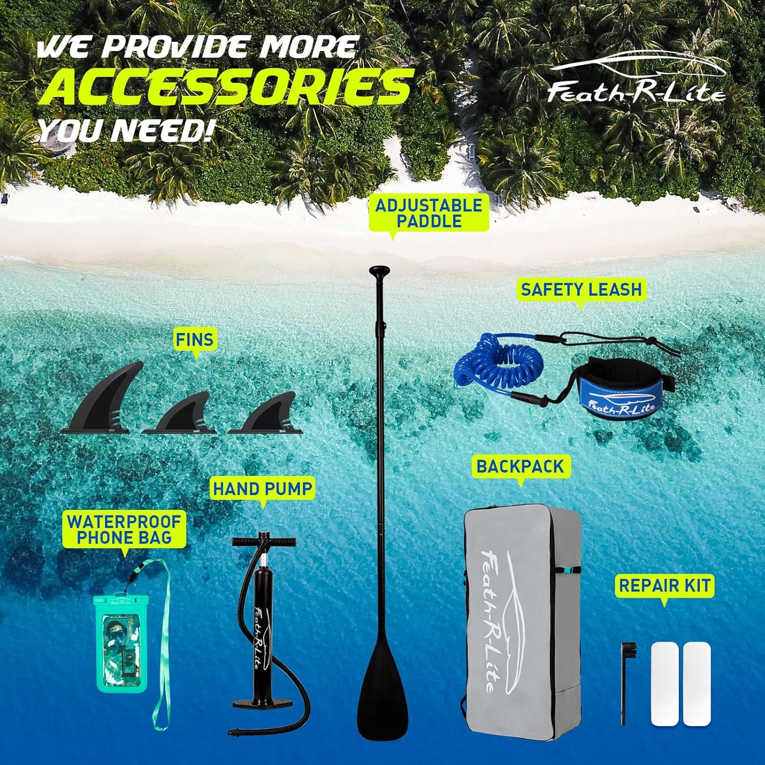 FunWater - planche de surf gonflable - 320x81x15 cm - kit complet, pagaie réglable, sac, pompe, sécurité