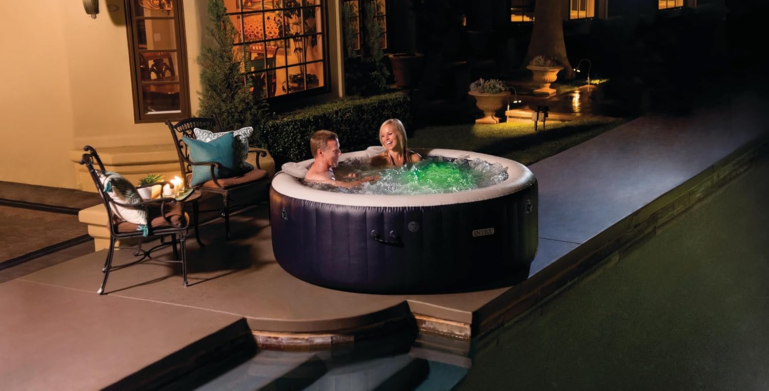 Intex - Pure Spa série 4 places - Bleu Navy - Gonflable, chauffant - 28430NP