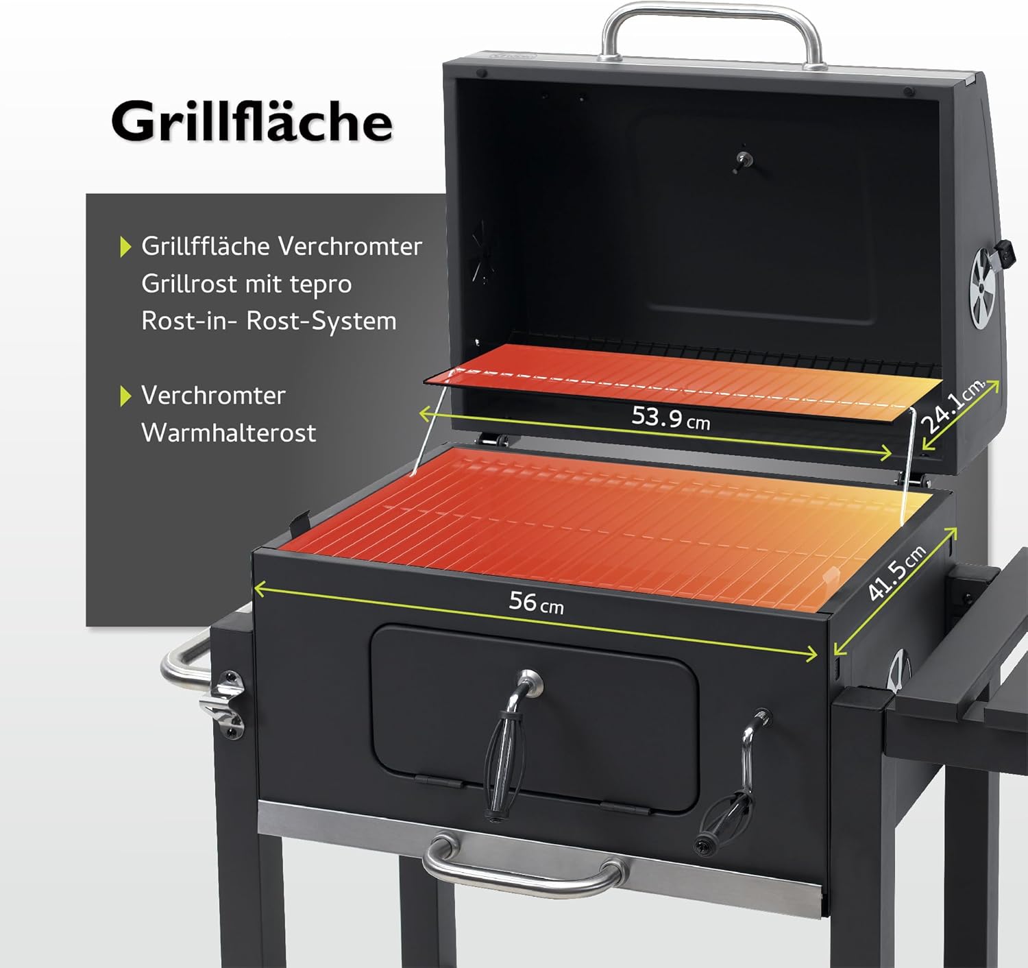 Tepro - Toronto Click - barbecue charbon acier anthracite inox, compact