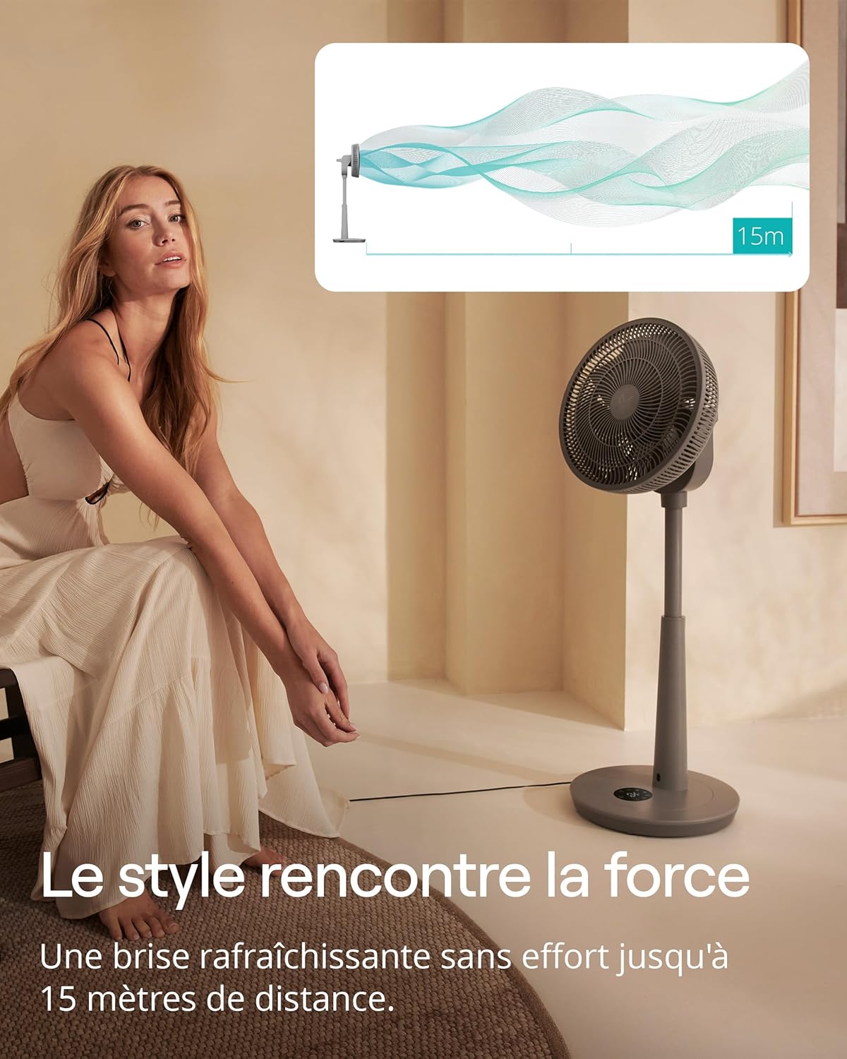 Duux - Whisper 3 - 73–95 cm - ventilateur 26 vitesses, économe, oscillant