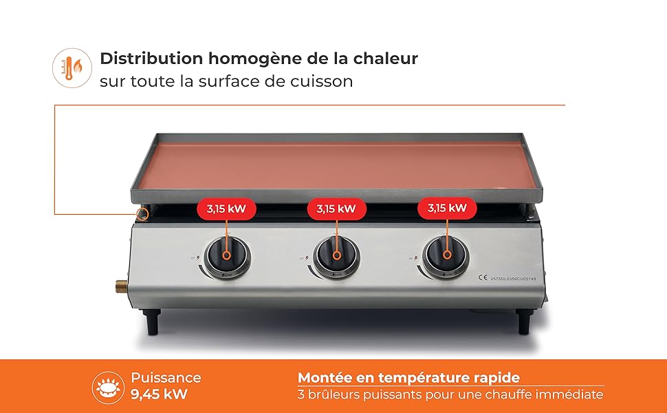 Plancha Cadix 3 Feux Brasero