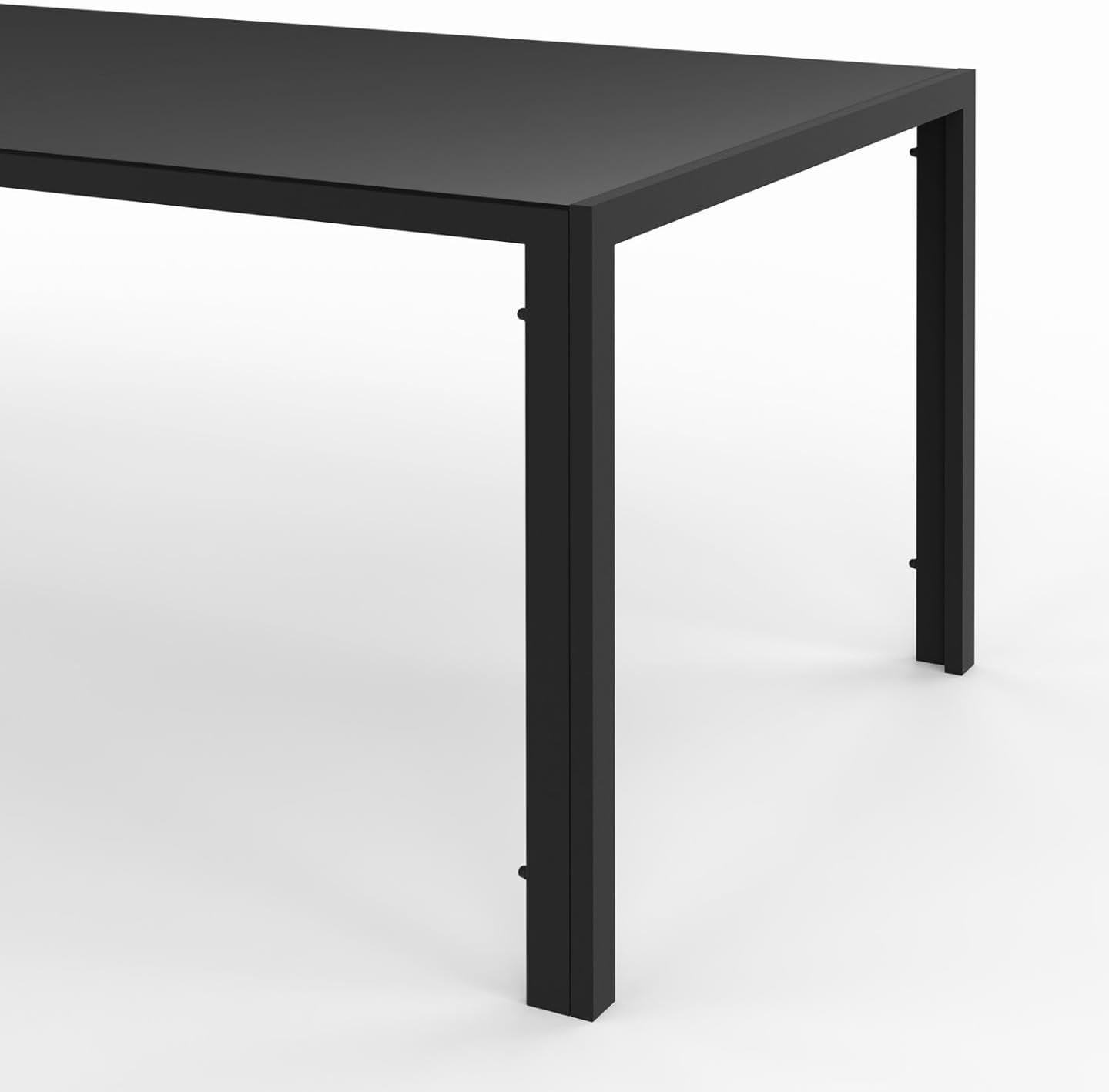 IDMarket - Salon de jardin Madrid 240 cm, 10 chaises empilables, noir