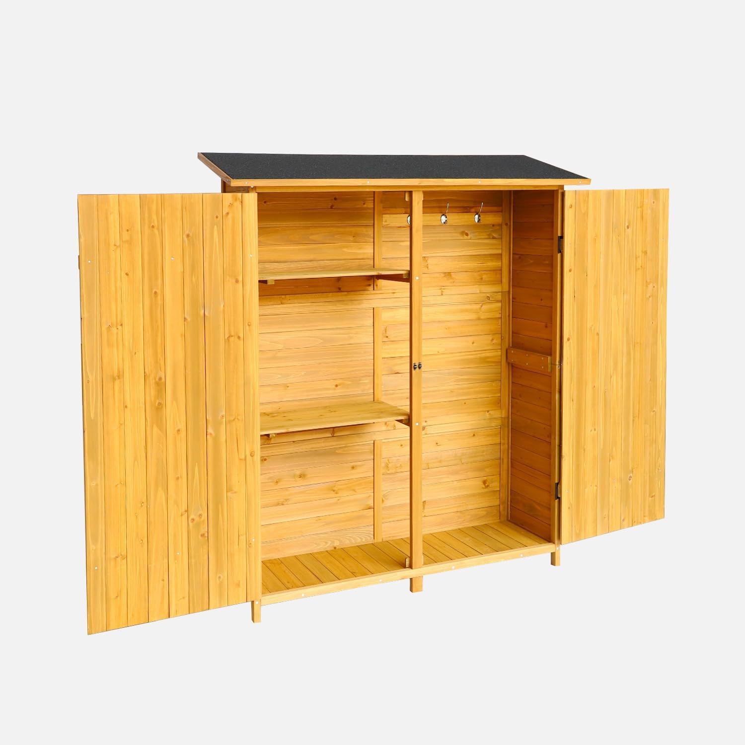sweeek - Abri de jardin bois, 4 espaces, 140x50x162cm