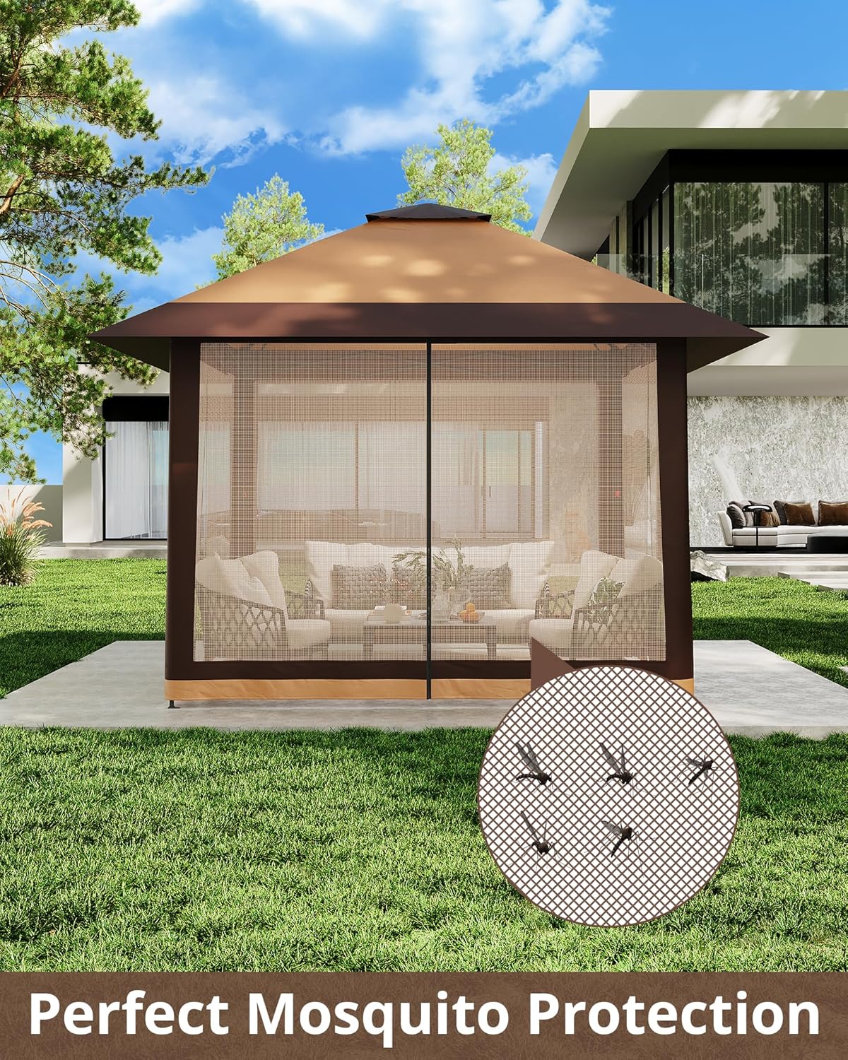 Garvee - Abri de jardin Pop-up - 3x4m - moustiquaire, tente extérieure