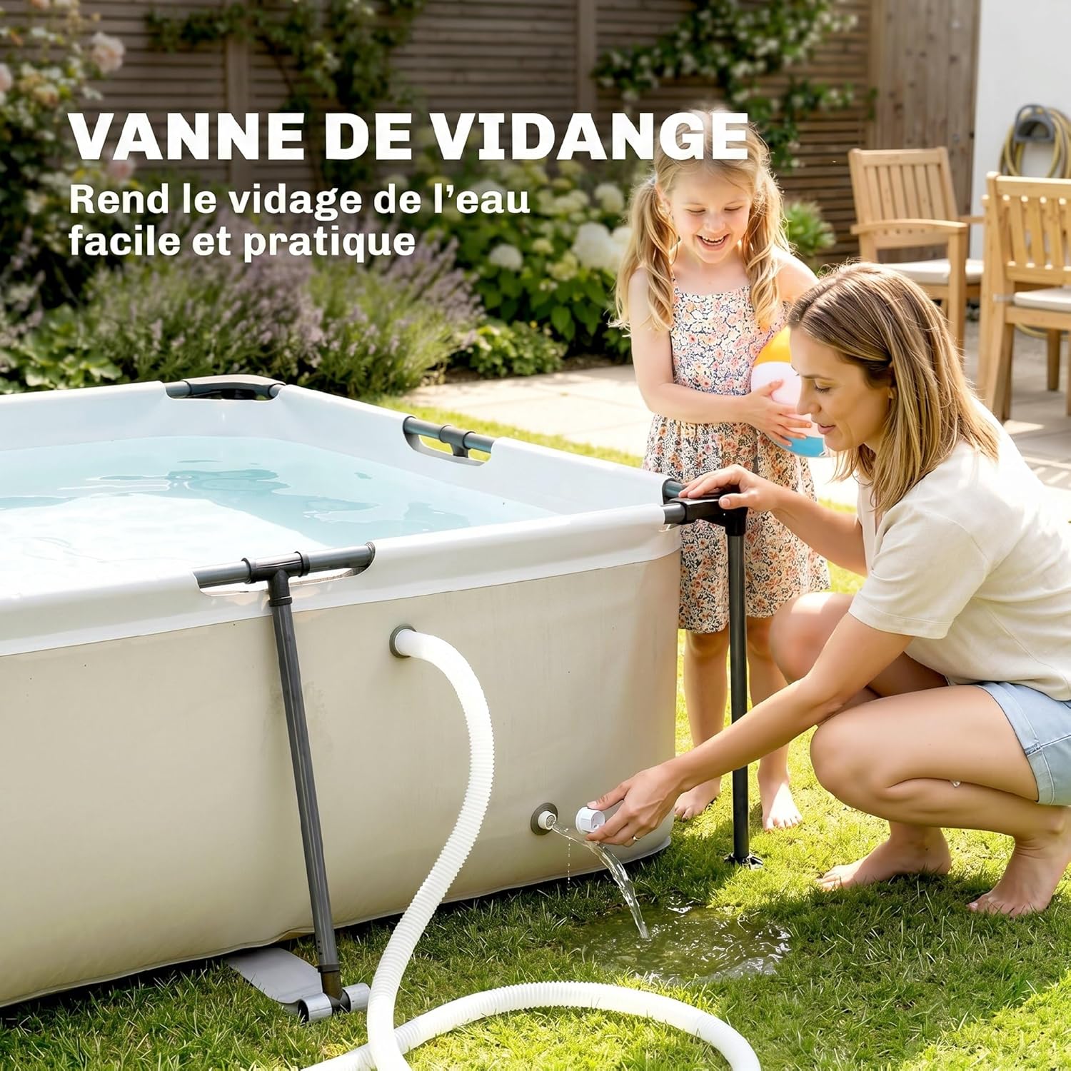 Outsunny - Piscine tubulaire rectangulaire - 316x238x66,5 cm - pompe de filtration, PVC triple couche, structure antirou
