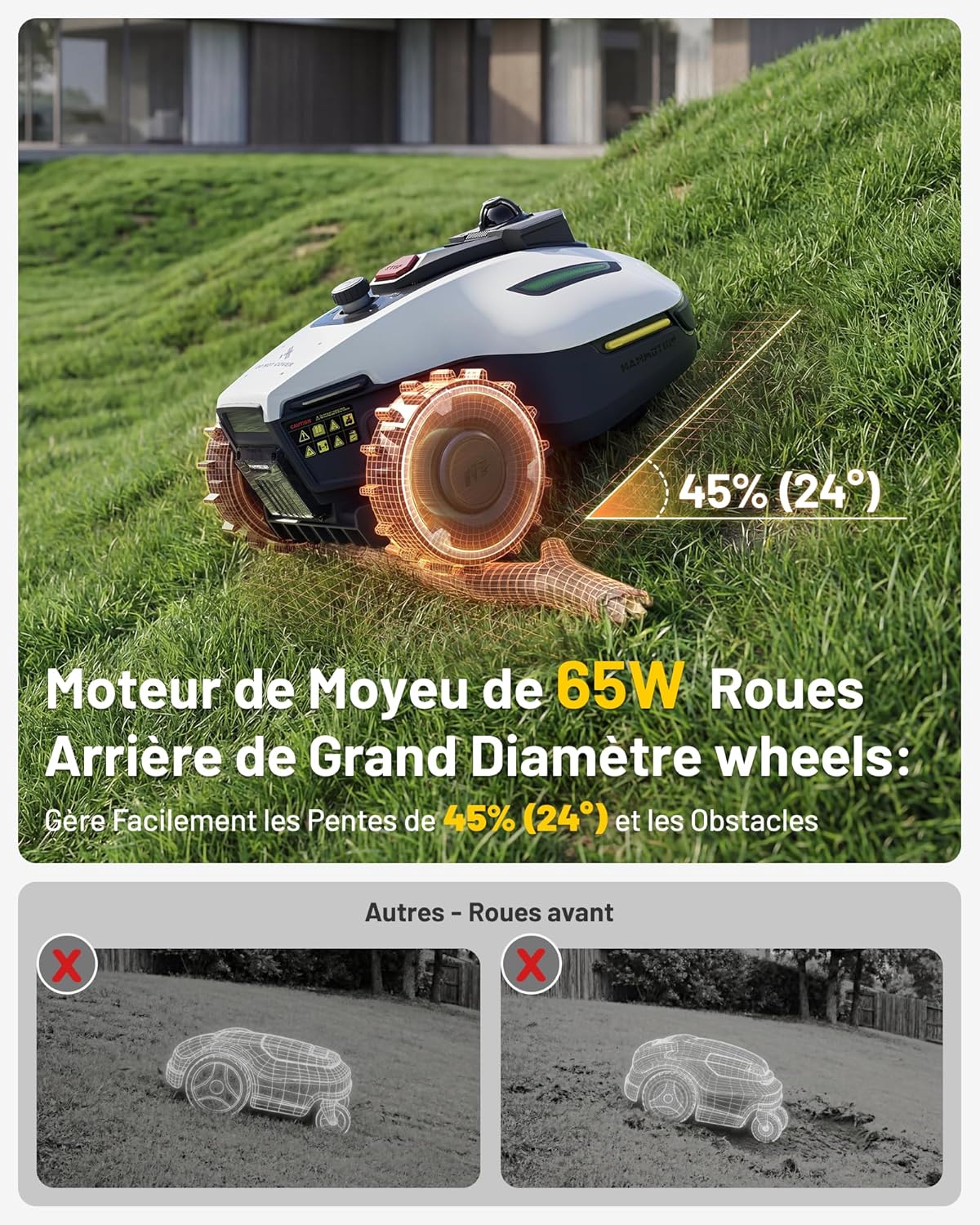 Mammotion - Yuka Mini 2 - 800 m² - navigation LiDAR, IA, DropMow, pente 45% - YUKA Mini 2 800