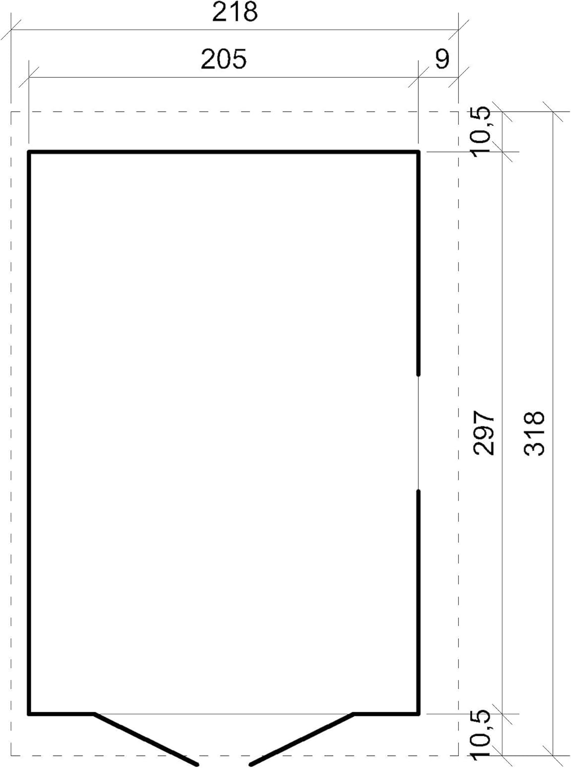 Abri de jardin bois naturel, paroi latérale, fenêtres, 6m², 244x218x318cm, TIMBELA M339A