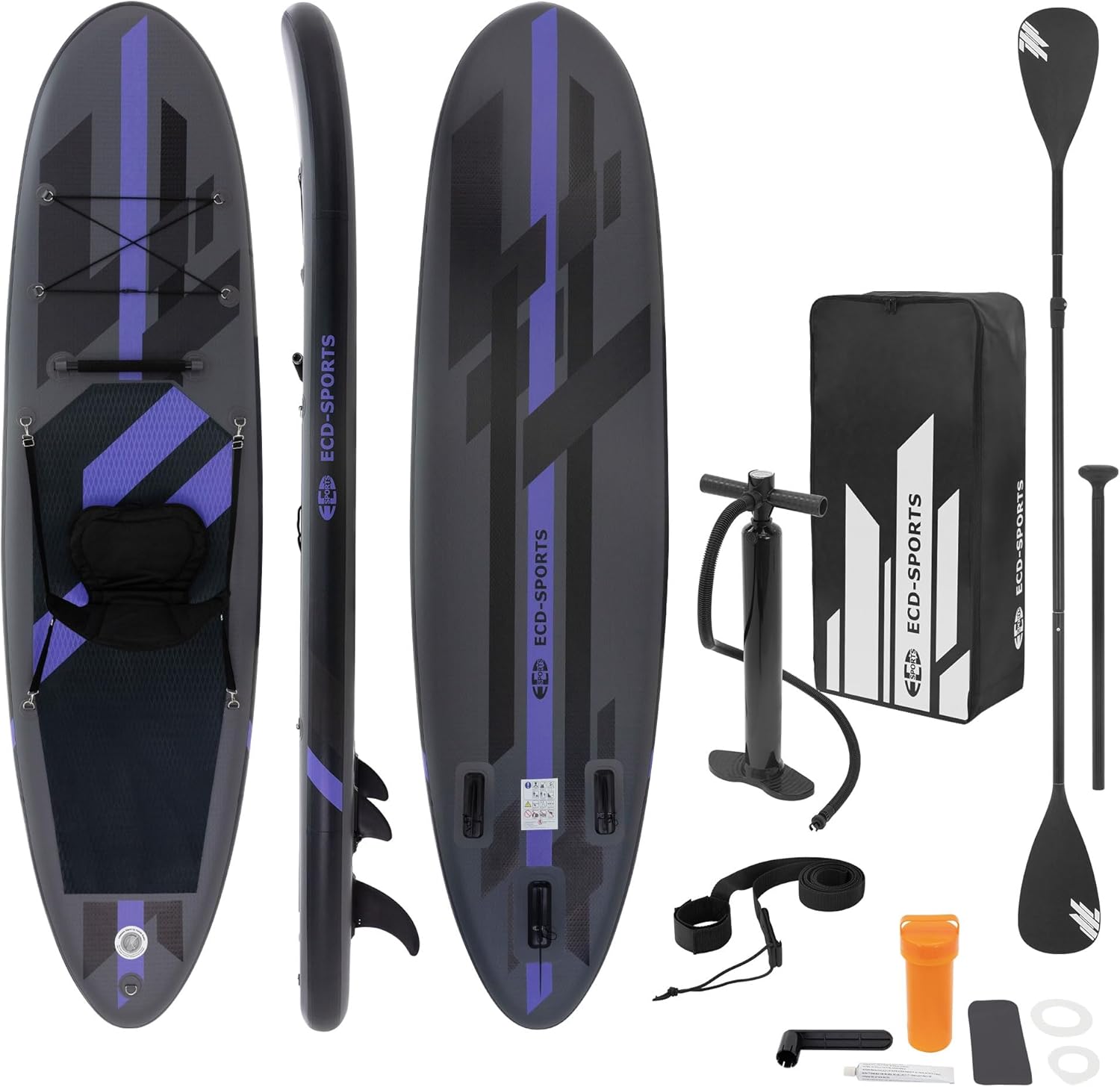 ECD Germany - Stand Up Paddle Gonflable - 305/308/320/380 cm - PVC, 120/150 kg, 10/15 cm