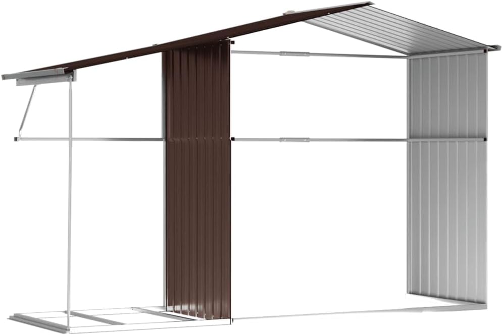LAPOOH - abri de jardin acier galvanisé marron 277x192,5x179 cm