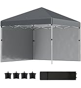 Outsunny Tonnelle de Jardin Pop-up Pliant Barnum réglable en Hauteur Protection UV 30+ 2 parois l...