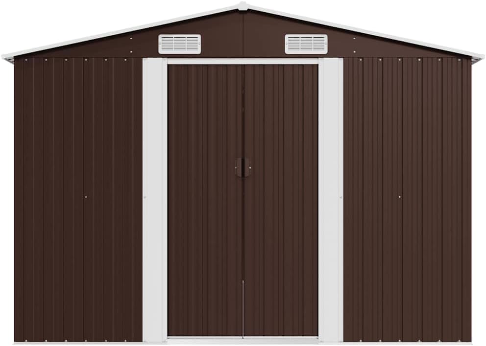 vidaXL Abri de Jardin 257x489x181 cm Métal Marron Terrasse Cabane à Outils